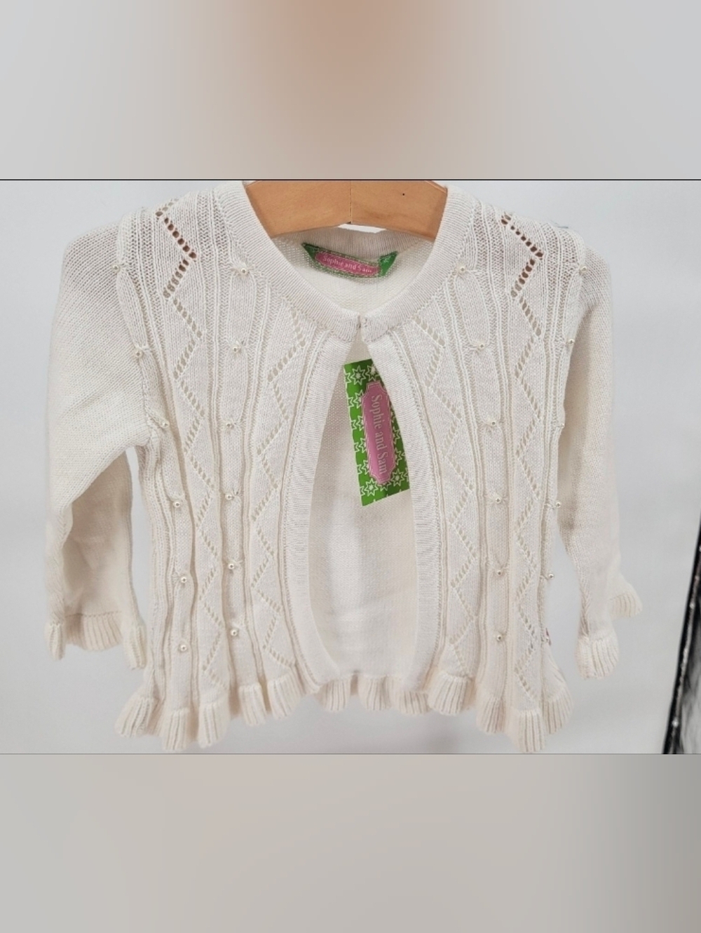 NWT Sophie And Sam Boutique Light Sweater Pearl Accents Size 18M
